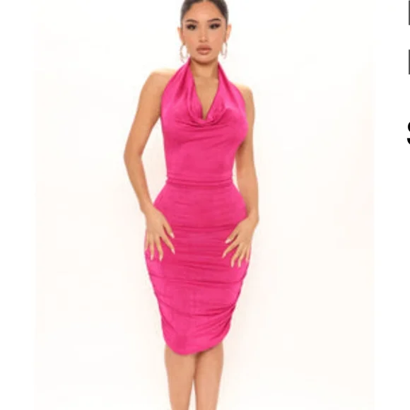 Fashion Nova | Dresses | Fashion Nova Medium Pink Halter Dress | Poshmark
